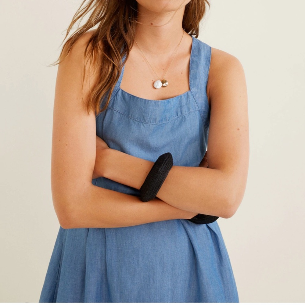 Mango midi blue linen straps Elegant summe… - Picture 7 of 11